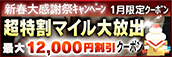 【１月限定】超特割★マイル大放出クーポン